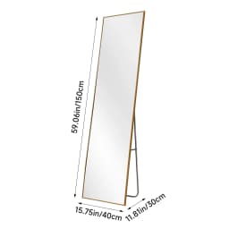 Voltsify Modern Metal Frame Full Length Wall-Mounted Mirror for Living Room Bedroom