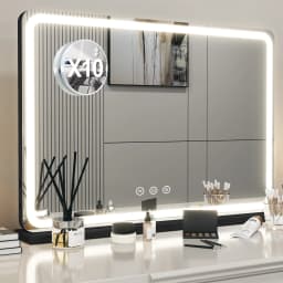 Extra Large Hollywood Vanity Mirror with LED Lights 3 Color Modes Touch Control Dimming Tabletop Lighted Makeup Mirror