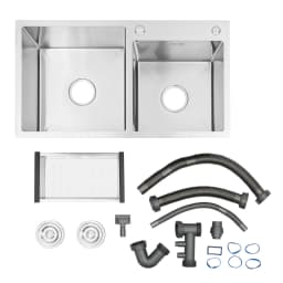 Stainless Steel Double Bowl Drop-in Kitchen Sink Noise Reduction Efficient Drainage Anti-Condensation Easy to Clean