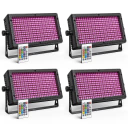 U'King 4PCS 60W LED Wall Wash Light 3IN1 RGB Strobe Effect Stage Lighting DMX512 DJ Wash Bar Effect Light for Party Wedding