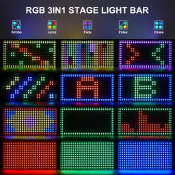 U'King 4PCS 60W LED Wall Wash Light 3IN1 RGB Strobe Effect Stage Lighting DMX512 DJ Wash Bar Effect Light for Party Wedding