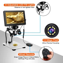 Elikliv DM9 7'' Digital Microscope 50X-1200X Video Microscope Camera Adjustable HD LCD For PCB Electronics Soldering Tools