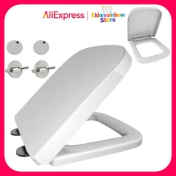 S-Shaped Toilet Seat Slow Close Quiet Lid Practical Handy Thickened Durable for Both Adults Children Safety Bathroom Accessories