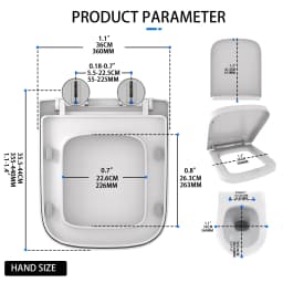 S-Shaped Toilet Seat Slow Close Quiet Lid Practical Handy Thickened Durable for Both Adults Children Safety Bathroom Accessories