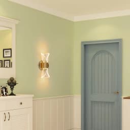 Indoor LED Wall Lamp,Modern 12W Wall Lamp Dimmable with 3 Light Colors,Gold Acrylic Wall Lamp for Bedroom Stairwell Hallway
