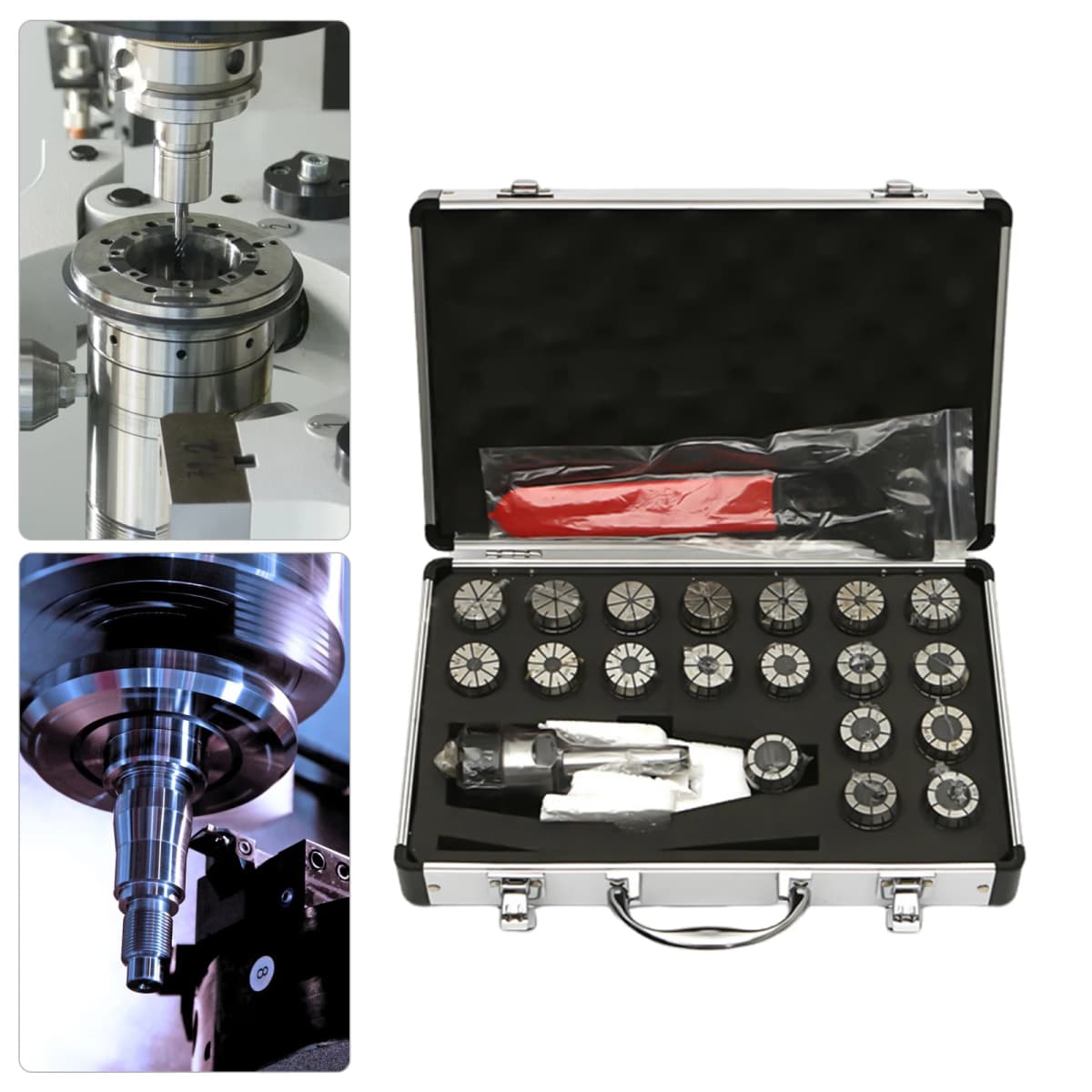 19 PCS ER32 Spring Collet Set 2-20mm, 0.015mm High Precision Collet Chuck Kit for CNC Milling Engraving Machine