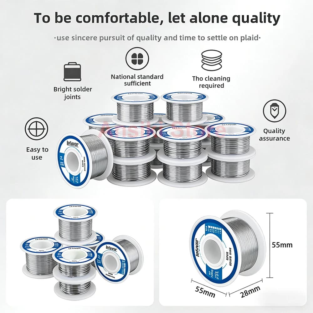 High Purity Solder Wire Fusible Tin Easy Melt 50g/100g Rosin Core Tin Dia 0.8MM CPU Wire Circuit Repair Welding tool Accessorie
