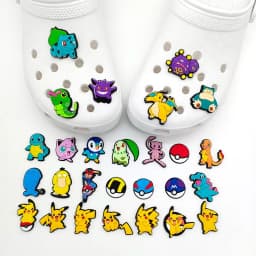 20/27pcs Pokemon Shoe Charms for Clogs Sandals, Cartoon Pikachu Anime Shoe Decoration Accessories, Creative Gifts for Friends