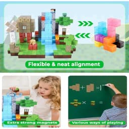 Magnetic Building Blocks Mine World Magnetic Forest House Brick Cube Toys Set STEM Sensory 2026 Best Gift for 3+ Boy Girl Kid