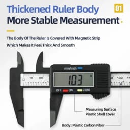 6inch Digital Vernier Calipers 0-150mm Lcd Electronic Caliper, Carbon Fiber Gauge Height Measuring Tools Instruments Micrometer