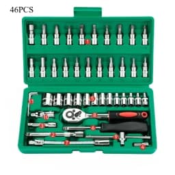46-piece socket wrench set for auto repair kit - small fly 1/4 ratchet wrench set for household hardware maintenance