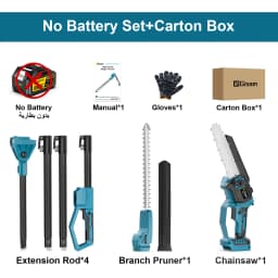 Gisam 2in1 Brushless High Branch Saw & Hedge Trimmer Cordless Multifunction Tool Trimmer & Chainsaw for Makita 18V Battery Pin
