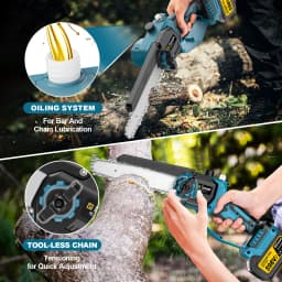 Gisam 2in1 Brushless High Branch Saw & Hedge Trimmer Cordless Multifunction Tool Trimmer & Chainsaw for Makita 18V Battery Pin