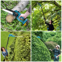 Gisam 2in1 Brushless High Branch Saw & Hedge Trimmer Cordless Multifunction Tool Trimmer & Chainsaw for Makita 18V Battery Pin
