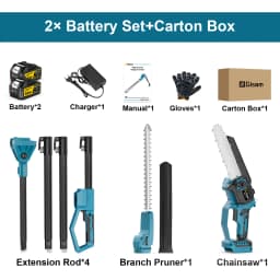 Gisam 2in1 Brushless High Branch Saw & Hedge Trimmer Cordless Multifunction Tool Trimmer & Chainsaw for Makita 18V Battery Pin