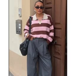 Autumn Women's New Sweater Blouse 2026 Fashion Striped Knit Pullover Chic Young Women Travel Joker Autumn Street Knit Sweaters
