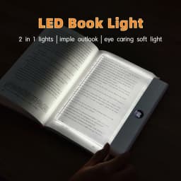 Book Light, Led Lights, Rechargeable LED Flat Book Lights,3 Colors & Timer, Dimmable Panel Plate Book Lamp