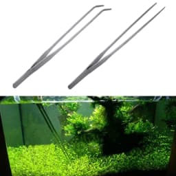 27cm Stainless Steel Aquarium Tweezers Straight & Curved Aquascape Tools Fish Tank Aquatic Plant Feeding Tongs