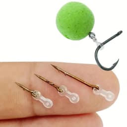 12pcs Metal Bait Spike Carp Fishing Accessories Bait Sting Boilies Pin with Clear Rubber Corn Ronnie Hair Rig Carp Feeder Tackle