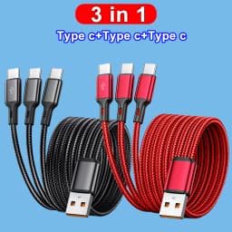100W 3 in 1 Multi-ports USB C Charger Cable 6A USB-A to 3 ×Type-C Fast Charging Cable For Samsung Galacy S24 Xiaomi Redmi Huawei