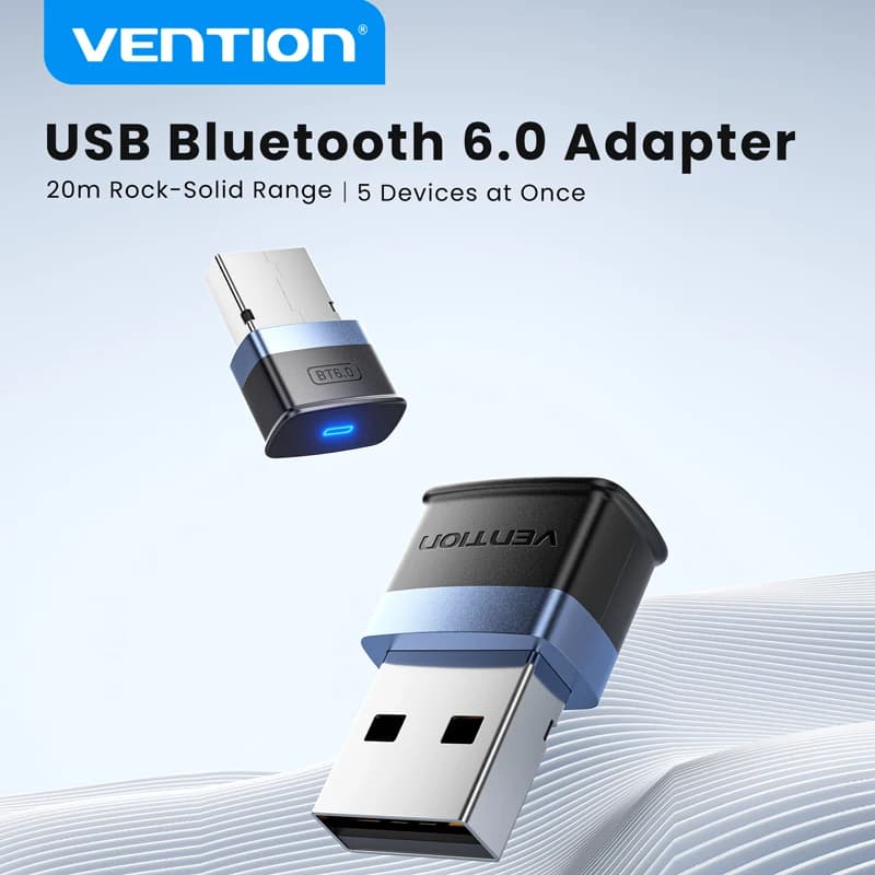 USB Bluetooth 6.0 Adapter for Laptop Desktop PC: Long Range 20M Wireless Dongle for Windows 11/10/8.1 Bluetooth Receiver & Trans