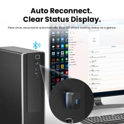 USB Bluetooth 6.0 Adapter for Laptop Desktop PC: Long Range 20M Wireless Dongle for Windows 11/10/8.1 Bluetooth Receiver & Trans