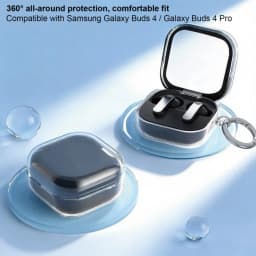 for Samsung Galaxy Buds 4Pro Case Soft Transparent TPU Case for Samsung Galaxy Buds 4 Case Accessories with Keychain&Cleaner Pen
