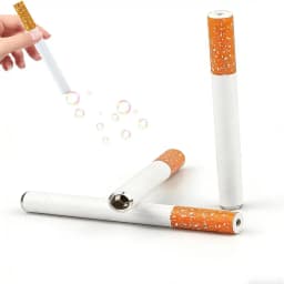 Funny Cigarette Bubble Toy Set Mini Cigarette-Shaped Metal Bubble Wand With Bubble Liquid Metal Smoking Machine Outdoor Portable
