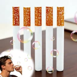 Funny Cigarette Bubble Toy Set Mini Cigarette-Shaped Metal Bubble Wand With Bubble Liquid Metal Smoking Machine Outdoor Portable