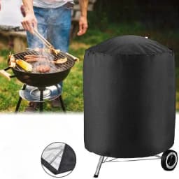 Suitable for Round Charcoal Kettle BBQ Grills, Heavy-Duty Outdoor Barbecue Cover Compatible with Most Pot-Style Grills