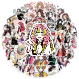60PCS Japanese Anime Demon Slayer Graffiti Stickers Phone Laptop Guitar Notebook Suitcase Water Bottle Waterproof Sticker Decals