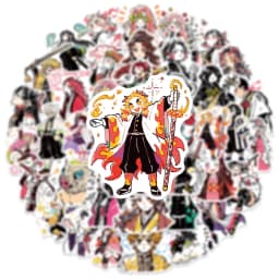 60PCS Japanese Anime Demon Slayer Graffiti Stickers Phone Laptop Guitar Notebook Suitcase Water Bottle Waterproof Sticker Decals