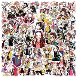 60PCS Japanese Anime Demon Slayer Graffiti Stickers Phone Laptop Guitar Notebook Suitcase Water Bottle Waterproof Sticker Decals