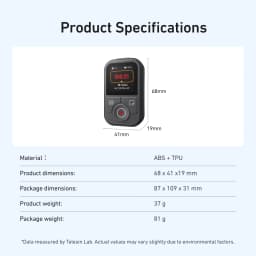 TELESIN 60M Bluetooth Remote Control For DJI OSMO Action 6 5pro 4 OSMO 360 With Wrist Strap Screen Display For DJI Action 4 5 6