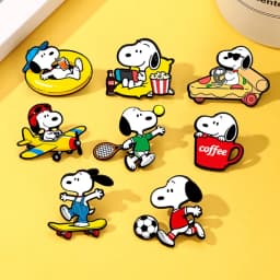 Cute cartoon dog badge Cartoon anime creative puppy metal brooch decoration cute alloy brooch anti slip button badge