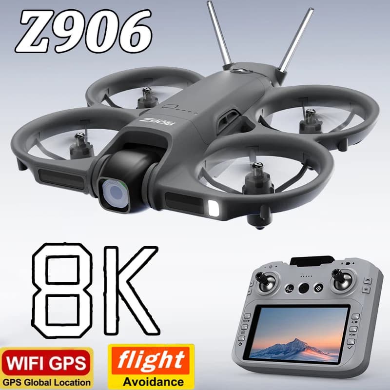 Z906 Drone Professional 8K HD Dual Camera 5G GPS with Screen Brushless Motor Optical Flow Hover Obstacle Avoidance RC Quadcopter