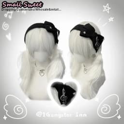 Women Goth Subculture Music Hair Accessories Harajuku Gothic Lolita Y2K Girl Punk Floral Bow Hair Band Headband Hair Hoop