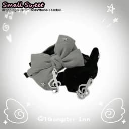 Women Goth Subculture Music Hair Accessories Harajuku Gothic Lolita Y2K Girl Punk Floral Bow Hair Band Headband Hair Hoop