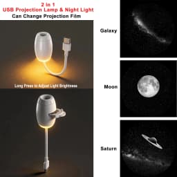 USB Car Atmosphere Projector Light Car Interior Ambient Light LED Starry Star Light Party Decor Romantic Saturn Galaxy Light