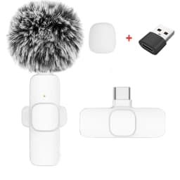 New Wireless Lavalier Microphone Portable Audio Video Recording Mini Microphone for iPhone Android PC Camera Live Gaming Phone