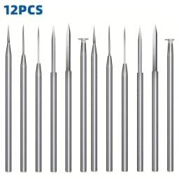 12PCS Wood Carving Drill Bit Set (3mm Shank) for Rotary Tools – Micro Carving, Woodworking, Engraving & DIY Projects