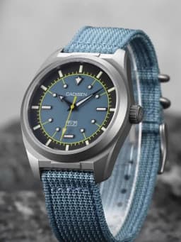 CADISEN TI-7 Autodyne Titanium Steel Automatic Mechanical Canvas Wristwatch MIYOTA 8215 Luminous Sapphire Waterproof Man Watches