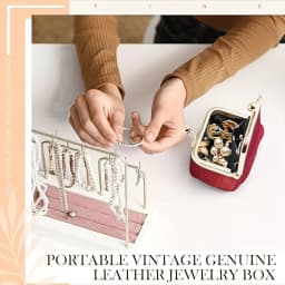 New Women's Pure-Color Imitation Leather Jewelry Box, Ring, Necklace, Earring Storage Box, Mini Coin Purse, Hanging Ornament Bag