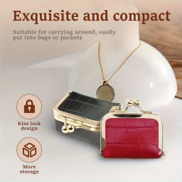 New Women's Pure-Color Imitation Leather Jewelry Box, Ring, Necklace, Earring Storage Box, Mini Coin Purse, Hanging Ornament Bag