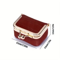 New Women's Pure-Color Imitation Leather Jewelry Box, Ring, Necklace, Earring Storage Box, Mini Coin Purse, Hanging Ornament Bag