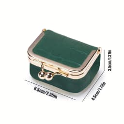 New Women's Pure-Color Imitation Leather Jewelry Box, Ring, Necklace, Earring Storage Box, Mini Coin Purse, Hanging Ornament Bag