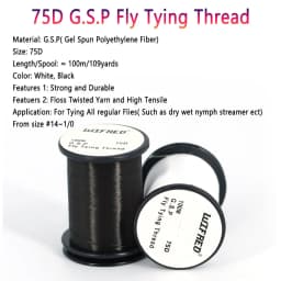 10D 20D 30D 50D 100D 75D 140D 200D GSP Fly Tying Polyethylene Floss Thread High Tensile Tying Line for Dry Wet Pike Streamer Fly