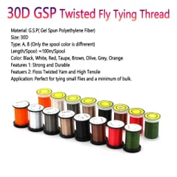 10D 20D 30D 50D 100D 75D 140D 200D GSP Fly Tying Polyethylene Floss Thread High Tensile Tying Line for Dry Wet Pike Streamer Fly