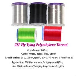10D 20D 30D 50D 100D 75D 140D 200D GSP Fly Tying Polyethylene Floss Thread High Tensile Tying Line for Dry Wet Pike Streamer Fly