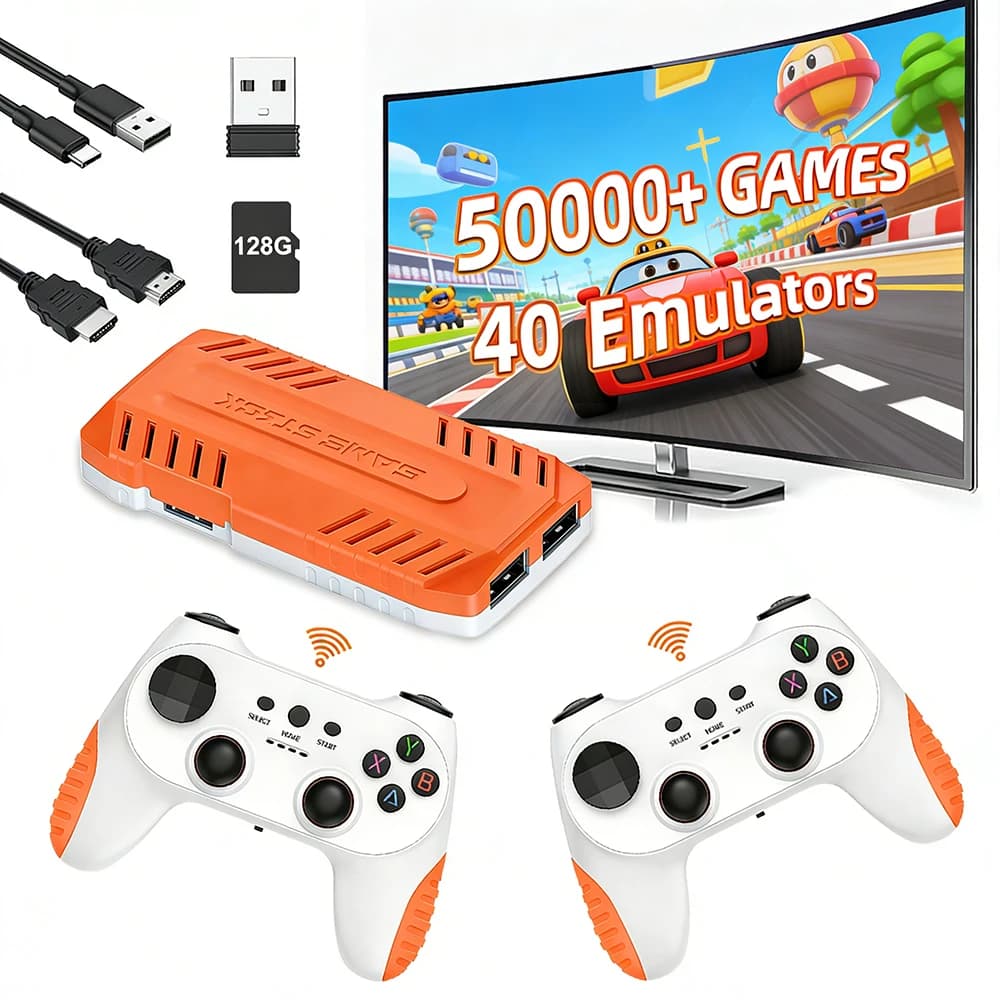 2026 New 128G X10 PRO GameStick 4K Video Game Console 3D Games Built-In 50K Games 40+ Emulators Retro Games Dual 2.4G Controller